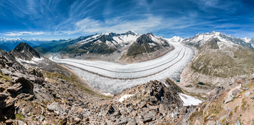 Naturaufnahme vom Aletschgletscher im Wallis.